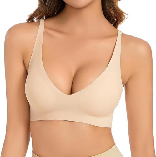 Ronronner Sujetador Mujer Sujetadores sin Costuras Bralette sin Aros Bra Básico Push Up Sujetadores,Sujetador Sin Aro Bralette Acolchado para Mujer, Correas de sueño