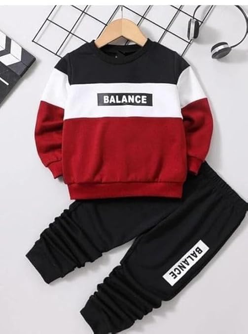 Image of Kids Dress for Boys | Printed Round Neck Full Sleeve T-Shirt and Pant Clothing Set for Baby Boys
