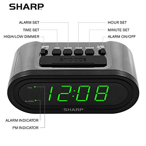 Sharp OZJONG Digital Alarm With Accuset - Automatic Smart Clock thumb #2