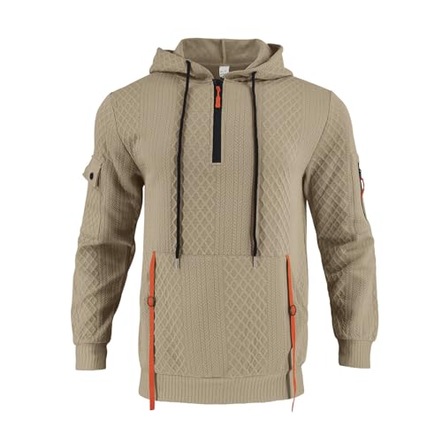 Hoodies for Men Quarter Zip Pullover Tactical Sweatshirt Vintage Long Sleeve Casual Fall Fashion Hoodie Pockets4