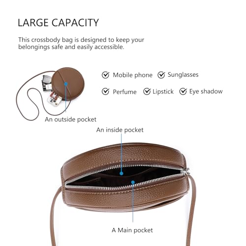 Image of Circle Crossbody Bag for Women NYLON Circle Purse with Zipper Adjustable Knot Shoulder Straps