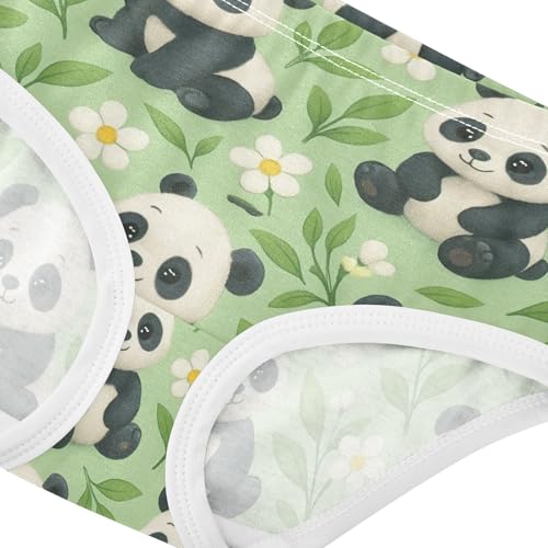 Joisal Toddler Girls Underwear 2t Cotton Girl Panties Cute Durable Briefs Kids Undies Cute Cartoon Pandas Green4