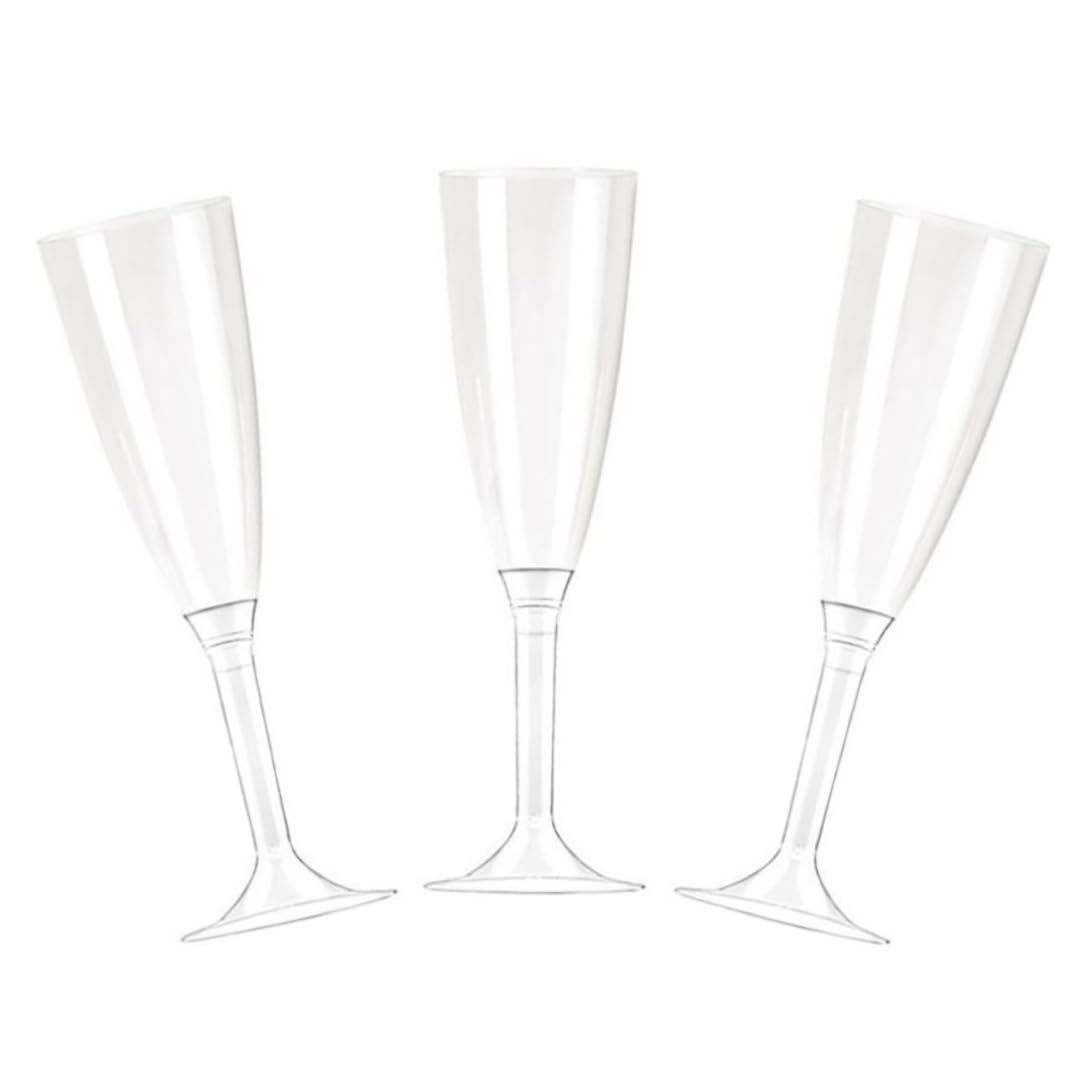 PZ 50 CALICE FLUTE TRASPARENTE CHAMPAGNE BICCHIERI PROSECCO TRASPARENTI HAPPY HOUR APERITIVO APERICENA