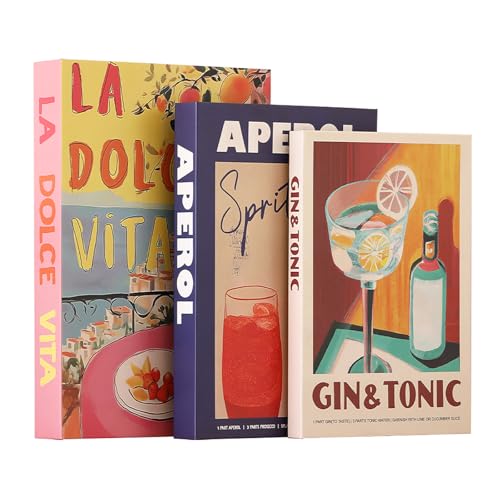 Set of 3 Decorative Books for Home Decor,Stylish Fake Books