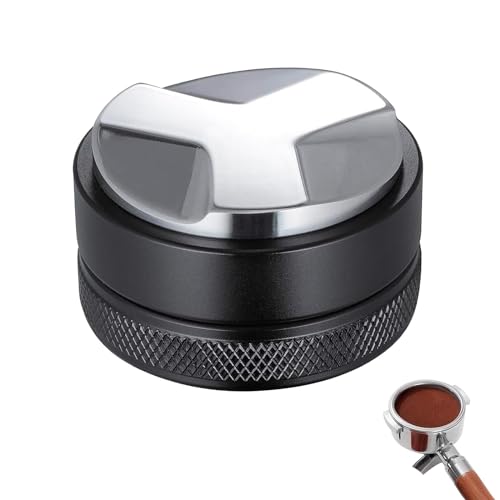 Coffee Distributor, 51mm Coffee Leveler Distribution, 304 Stainless Steel Leveler, Ground Coffee Leveler, Coffee Accessories, Stainless Steel Base, Adjustable Hand Tool,for Kitchens, Black