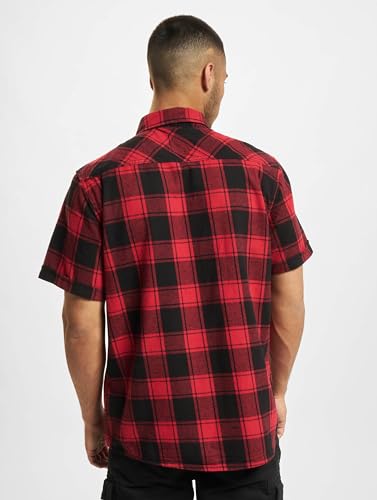 Brandit Check Shirt Short Sleeve, Uomo, Red/Black, 6XL - 2