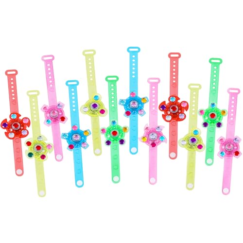 MACALOCA 24Pack LED Light Up Fidget Spinner Bracelets, Glow in The Dark Party Favors for Kids 4-8 8-12, Treasure Box Toys for Classroom, Birthday Gifts, Valentines Day Gifts Goodie Bags Stuffers