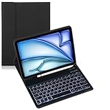 Keyboard Case for Samsung Galaxy Tab Active Pro 2025 10.1-inch /4 Pro/5 Pro, SM-T540/T547/T630/T638 Detachable Bluetooth Keyboard Cover with Built-in Pen Holder (Black) (Backlight)
