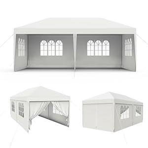 UISEBRT Paviljoen, waterdicht, partytent, tuinpaviljoen met 8 zijwanden, camping, feestpaviljoen voor tuin, feest, bruiloft