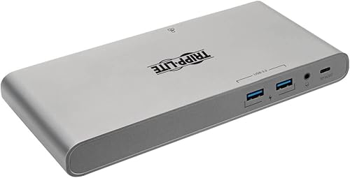 Miniatura 6 de Tripp Lite Estación de acoplamiento internacional USB-C, soporte para triple monitor, cables de alimentación de la UE y el Reino Unido, HDMI y