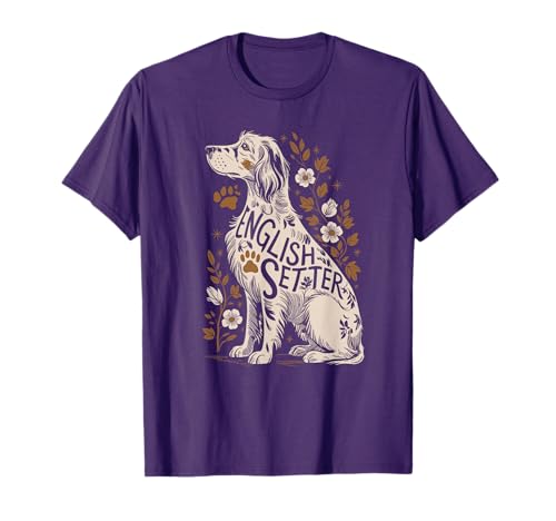Floral Whimsical English Setter T-Shirt