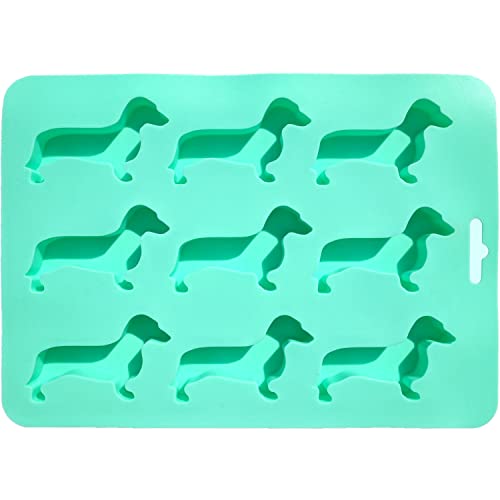 Scivokaval Dachshund Dog Shaped Silicone Ice Cube Mold And Tray For Drink Ice Maker Candy Chocolate Biscuit Fondant Cupcake Cake Decoration Baking Mold Birthday Baby Shower Party Gift 1 Pcs Green #TOP1