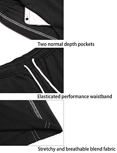 URRU Athletic Gym Shorts Mens Workout Running Bodybuilding Training Short Black XX-Large