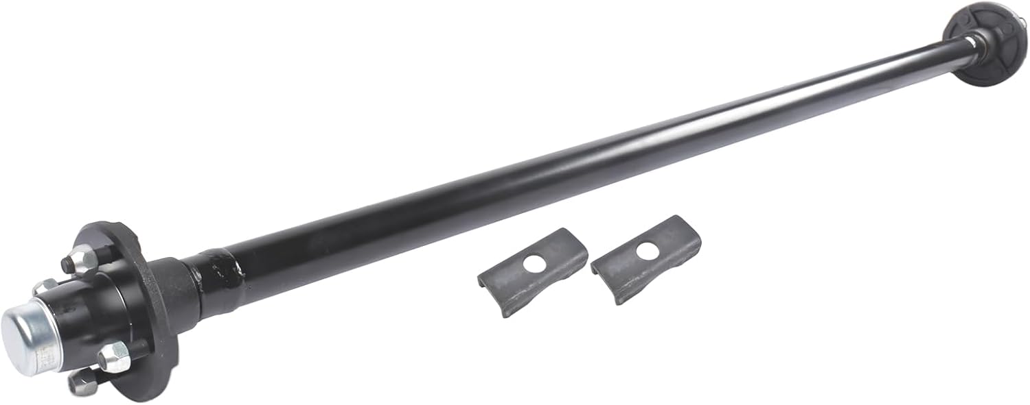 Rated to 2000 lbs Trailer Axle 60" Hub Face with 4x4 Idler Hubs, 4-Lug, Fits 4x6 4x8 Utility Boat Camper Trailers Light-Duty Applications