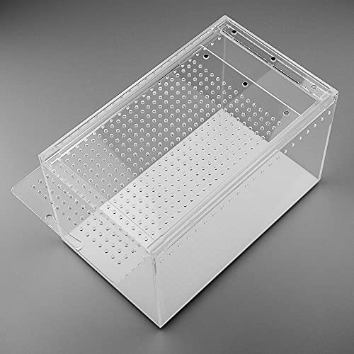 Naneezoo Magnetic Acrylic Enclosure, 10X6X6 Inch Tall Long Case Reptile Habitat Terrarium Cage For Terrestrial Arboreal Tarantula Scorpion Sling Isopods Lizards Invertebrates Insect Mantis thumb #2