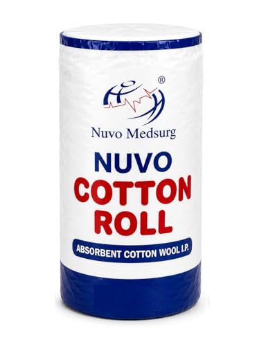 Image of NUVO MEDSURG Premium Absorbent Surgical Cotton Roll 500gm - (Pack of 1 Roll), Pure Medical Grade Cotton for Wound Care, First Aid & Baby Cleaning - Soft & Hygenic Multi-Purpose Cotton Roll for Beauty, Skin Care & Clinical Use