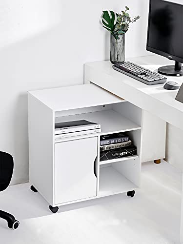 Woodworth File Cabinet Printer Stand Mobile Lateral Cabinet With Wheels With 3 Open Shelves,Functional Storage Cabinet For Home Office #TOP2