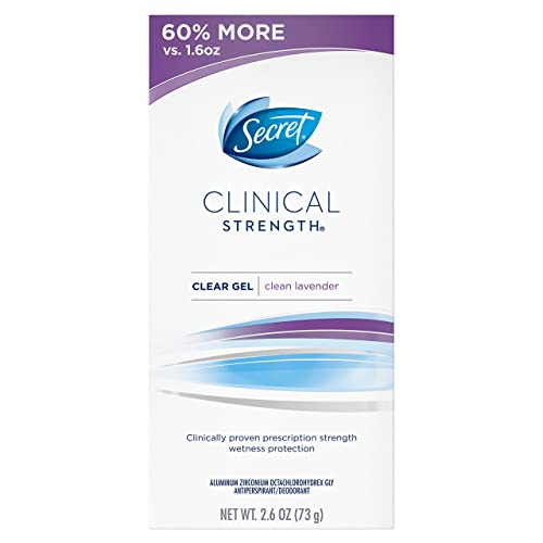 Secret Clinical Strength Antiperspirant Deodorant For Women Clean Lavender Scent Clear Gel 2.6 Oz #TOP10