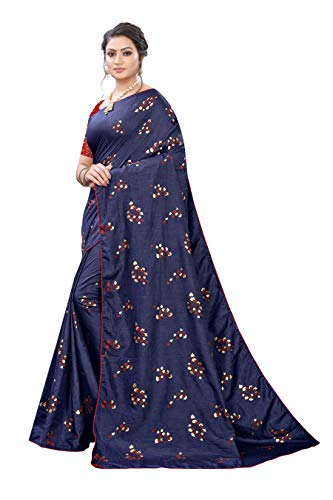 Image of AKHILAM Silk Blend Women's Floral Brocade Saree With Unstitched Boluse Piece(Srdh37 Parent)