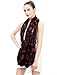 Lina & Lily Lips Print Women's Infinity Scarf Lightweight (Black, Red)