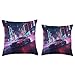 Vintage JDM Legend Drift Racing Car Tokyo Skyline at Night Throw Pillow