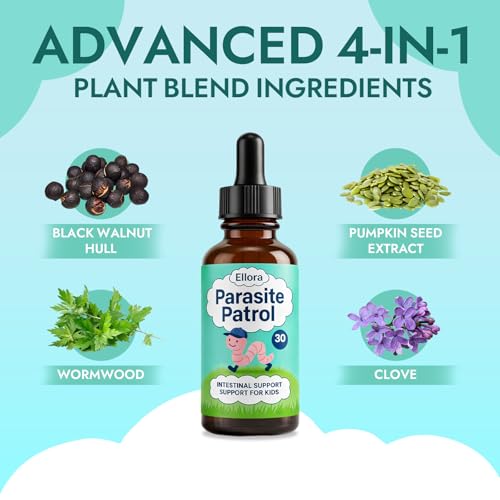 Image of Ellora Gut Cleanse Drops, Herbal Digestive Wellness Liquid Formula, 1 Fl Oz | Made with black walnut hull, wormwood, clove and pumpkin seed extract for a simple daily botanical supplement routine.