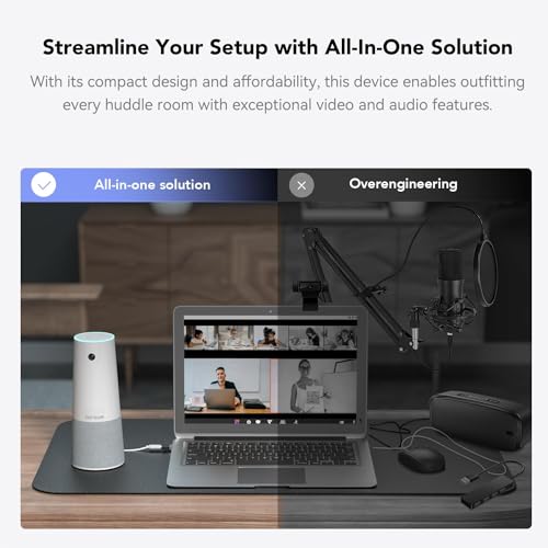 NUROUM C20(2nd Gen) HD Conference Webcam, 1080P Video Conferencing Camera with Microphone and Speaker, All in One Computer Camera for Desktop, 13ft Voice Pickup, AI Noise-Cancellation, USB Plug&Play - Thumbnail 3