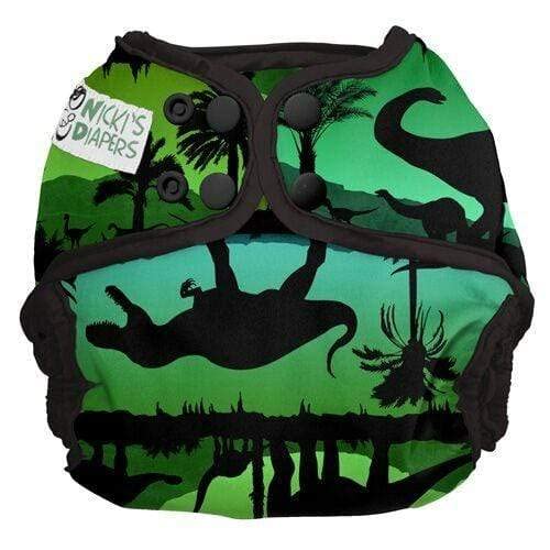 Image of Nicki's Diapers One Size Snap Cloth Diaper Cover | Adjustable Waterproof Cover for Baby Boys or Baby Girls | Coves Prefold Cloth Diapers, Flat Diapers, or Fitted | 8-35+lbs