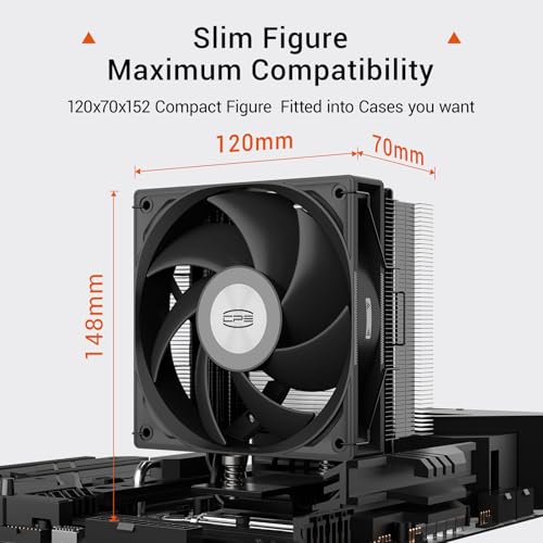 Image of CPS CPU Cooler RT400-BK Total Height 5.8 inches (148 mm), Narrow Fin Offset Design, Intuitive Installation