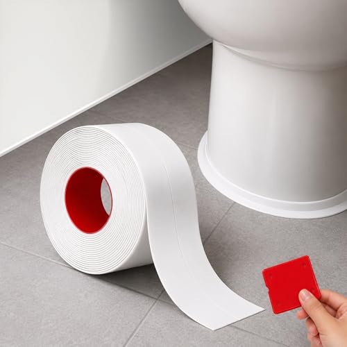 Caulk Tape, 1 Roll, 1.5 in x 10.5 ft, Waterproof Adhesive Seal with Tool
