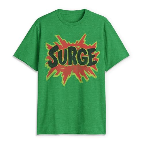 Surge Coca Cola Shirt - Heather Kelly Green - Large T-Shirt - '90s Nostalgia Soft Drink Logo Tee - Retro Design for Coke Fans