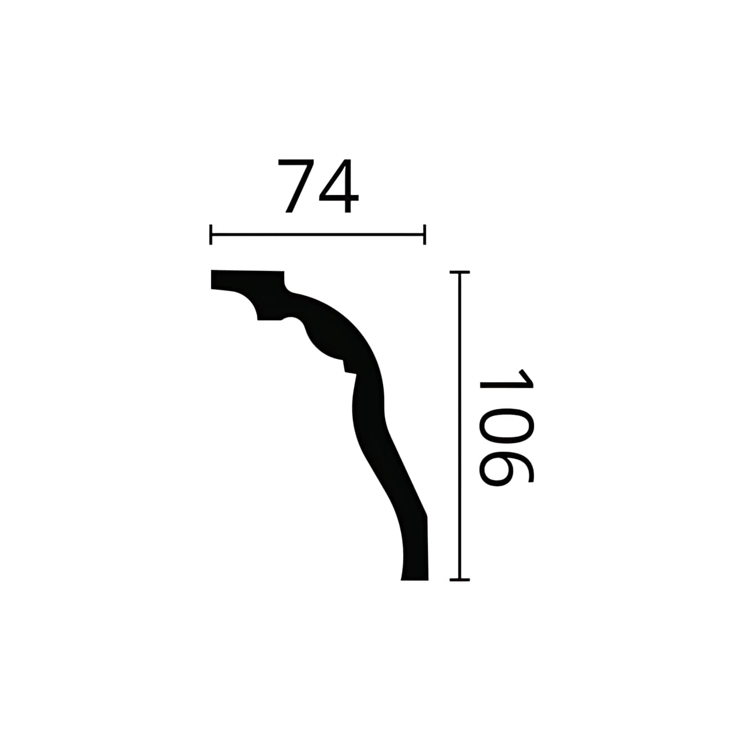Z3 ARSTYL listwa sufitowa - 12 szt. (24 m) - 106 x 74 x 2000 mm - NOËL & MARQUET - marka NMC - poliuretan
