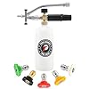 Tool Daily Foam Cannon with Dual Connector Accessory, 1/4 Inch Quick Connector, 5 Pressure Washer Nozzle Tips, 1 Liter