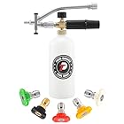 Tool Daily Foam Cannon with Dual Connector Accessory, 1/4 Inch Quick Connector, 5 Pressure Washer Nozzle Tips, 1 Liter