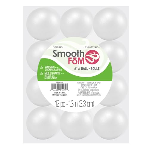 FloraCraft SmoothFōM12 Piece Ball 1.3 Inch White