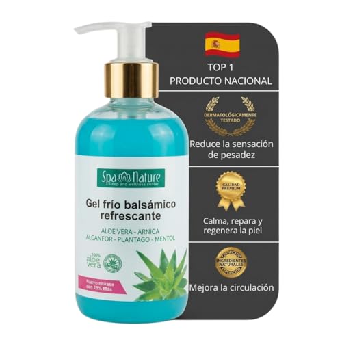Gel Frío Piernas Cansadas con Aloe Vera - Efecto Calmante Inmediato, Hidratante y Antiinflamatorio, Absorción Rápida, Vegano - Crema para Pies y Piernas (250ml)