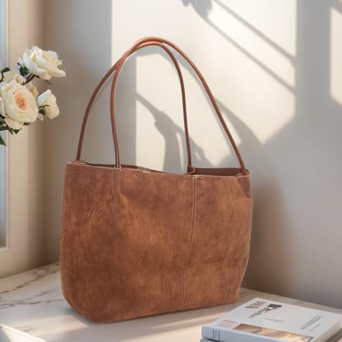 Bolso Tote de ante premium para mujer miniatura 3