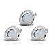 Produktbild B.K.Licht - 3er Set LED Bad Einbaustrahler 230V flach, warmweiße Lichtfarbe, Lochmass 60mm, LED Spot, Deckenspots, Spots, Einbauleuchten, Einbauspots, Badezimmer, 75x30 mm, Matt-Nickel