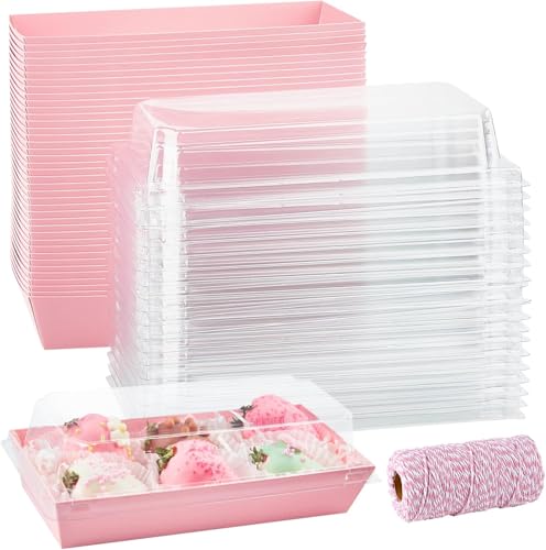 ZORRITA Paper Charcuterie Boxes with Clear Lids 7.5x3.3 Inch
