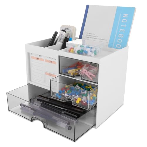 ASelected Schreibtisch Organizer mit 3 Schubladen, Büro Organizer, Desk Organizer, Multifunktionaler Organizer für Schreibtisch Schule Home Office