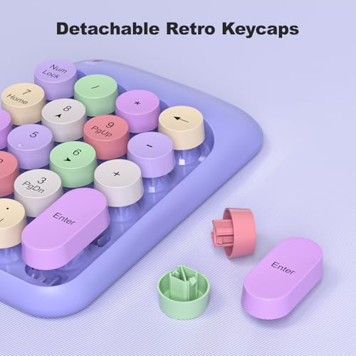 Image of MOFII Wireless Number Pads - Purple Numeric Keypad 18 Keys USB 2.4G Round Keycap Colorful Extensions Keypads, Financial Accounting Portable Numpad 10 Key for Laptop /PC /Notebook /Surface Pro