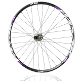 QUYCOIU Ruota Posteriore Per Bici 24/26/27,5/29'' Ruota Per Bici Da Montagna XC/AM Cerchio In Lega Di Alluminio Freno A Disco 32 Fori Asse Passante 12x142Mm Cassetta 7-12 Velocità(A-Purple,27.5in)