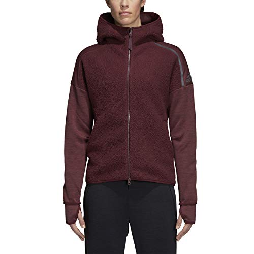Haut adidas Women's ZNE Winterized Cover-Up veste de sport chaude rouge bordeaux XL