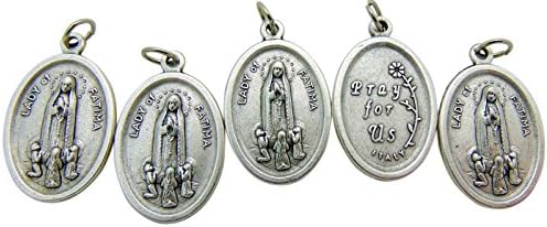 Our Lady of Fatima Medal 3/4 Inch Italian Metal Gift, Set of 5