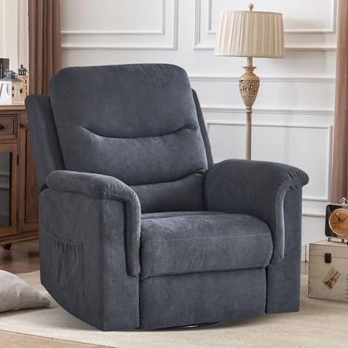 Image of RIHEREFY Rocker Recliner Chair, 360° Swivel Rocker Recliner with Side Pocket, Rocking Recliner Chairs for Adults, Rocking Chair Nursery Recliner for Bedroom & Living Room