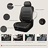 CAR PASS Universal FIT Piping Leather Car Seat Cover, for suvs,Van,Trucks,Airbag Compatible,Inside Zipper Design and Reserved Opening Holes (Full Set, Black and Beige) #2