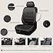 CAR PASS Universal FIT Piping Leather Two Front Seat Covers, Waterproof Faux Leather for SUV Sedan Van Truck, Airbag Compatible,Reserved Opening Holes for Headrest Covers. (Black and Beige)