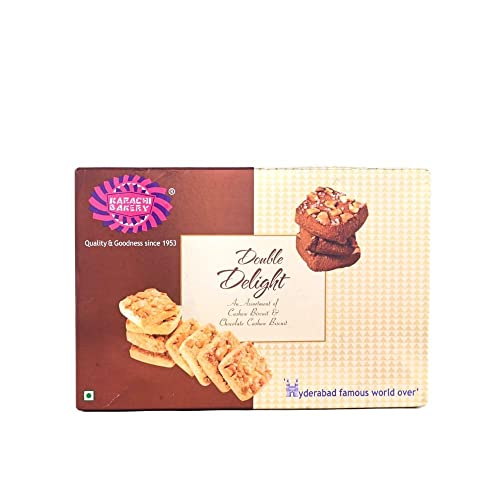Image of Karachi Bakery Double Delight with Chocolate and Cashew, 400g (Pack of 3)