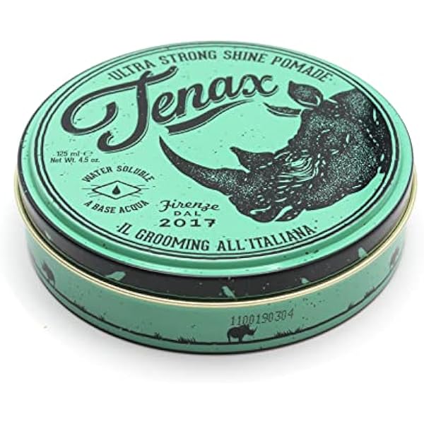 Tenax Ultra Strong Shine pomada dla mężczyzn, 125 ml, pomada na bazie wody, zapewnia bardzo mocne trzymanie i silny połysk, łatwo zmywalny wosk do włosów o charakterystycznym zapachu