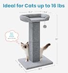 Made4Pets Poste de découpe de chat pour les chats intérieurs Carré de tapis avec lit Tall 32 Inch, Cat Scratcher Post avec Jouet pour les grands chats et chaton, Cat Stratch Post avec large base Protégez votre chat & Mobilier